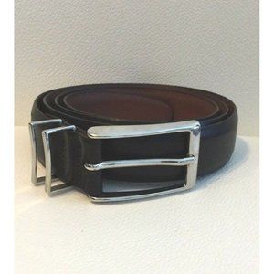 Mens Crookhorn Dark Brown Vista Calf Leather Belt Silver Tone Brass Buckle 40